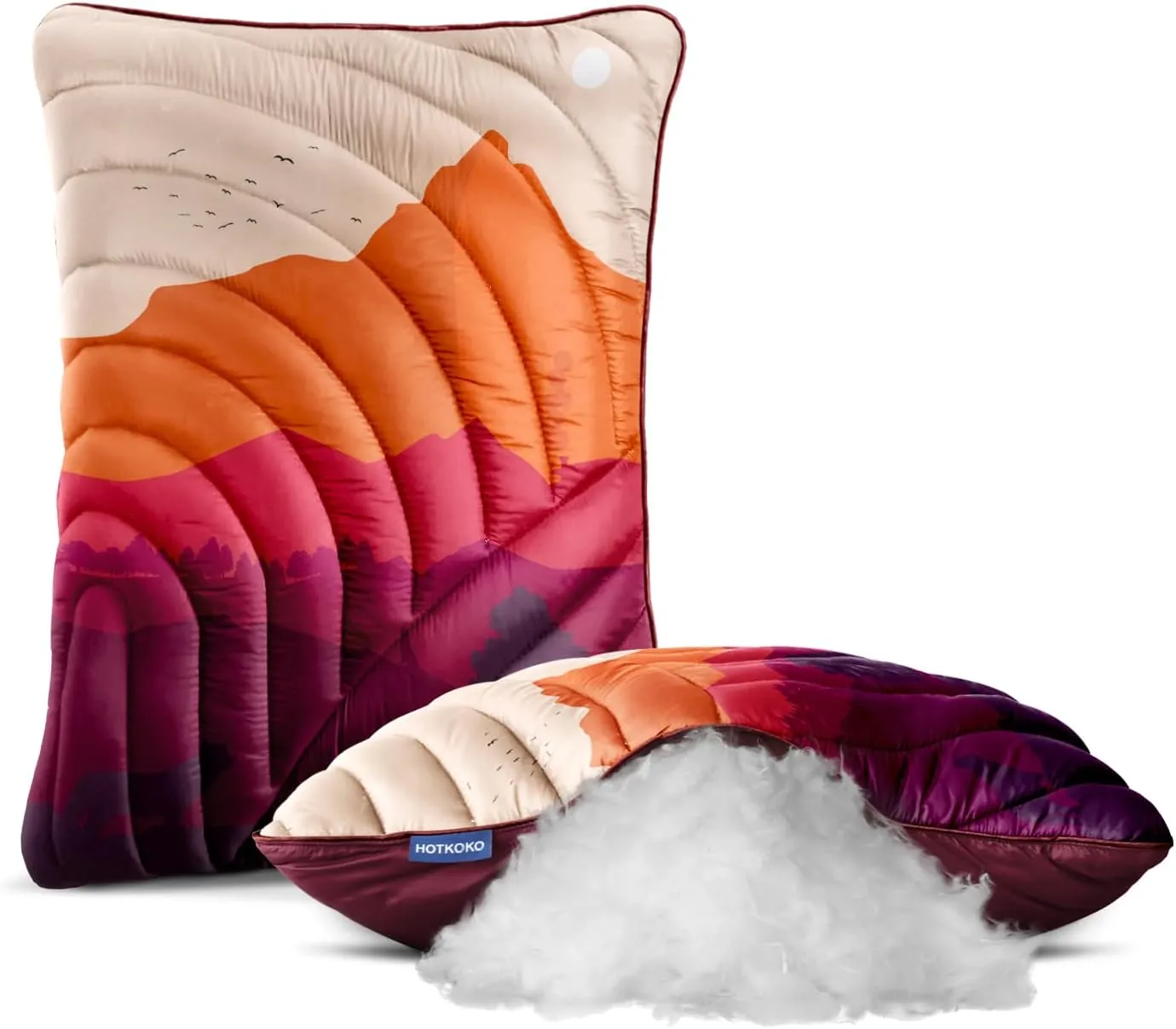 Camping Pillow,Supportive Compressible Travel Pillow Middle Size Lightweight Camp Pillow with Storage Bag for Camping,Hiking,Backpacking,Airplane
