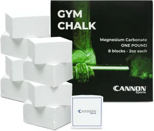 Cannon Sports Magnesium Carbonate Gym Chalk- Blocks, Liquid, & Powder Options - Sweatproof Grip, Blister Prevention for Workout, Weightlifting, Gymnastics, Rock Climbing