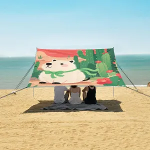 Capybara Western Desert Beach Camping Tent Sun Shelter for Whole Family, Beach Shade Canopy with UPF50  UV Protection,Easy Set Up and Carry,Outdoor Shade for Trips, Fishing, Backyard Fun Picnic