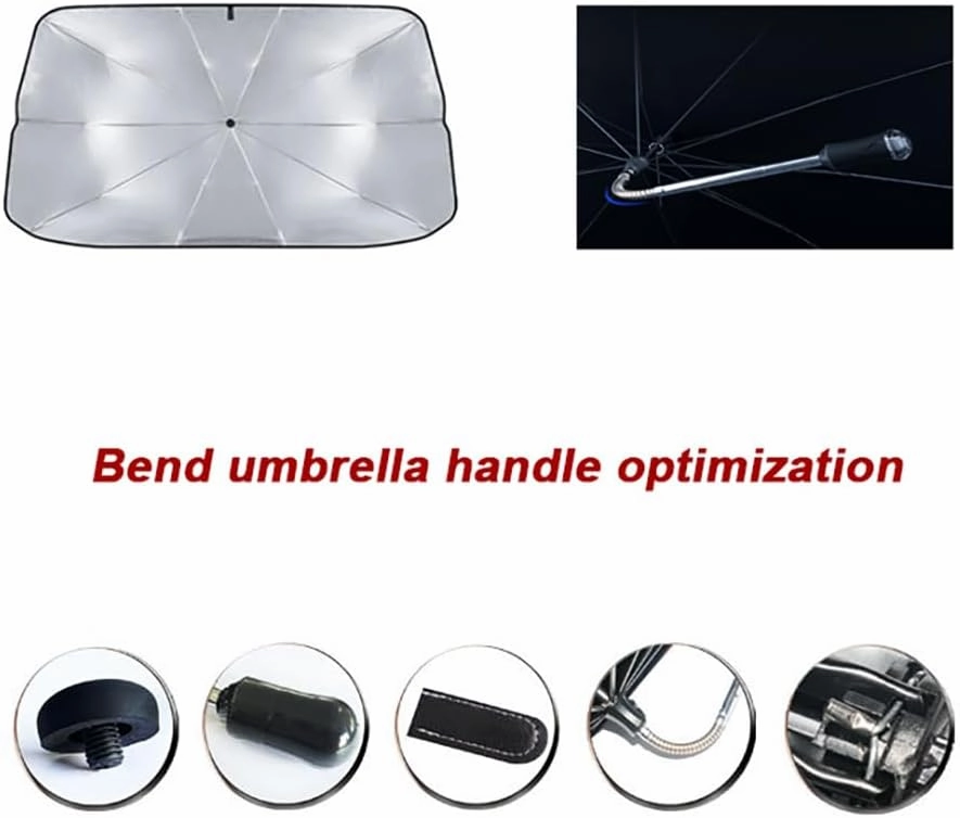 Car Windshield Sun Shade Umbrella for Renault Scenic/Grand Scénic/Xmod IV III II I J9 R9 JZ JM JA, Adjustable Bendable Handle Portable Windshield Sun Shade,XXL (150 * 85cm)