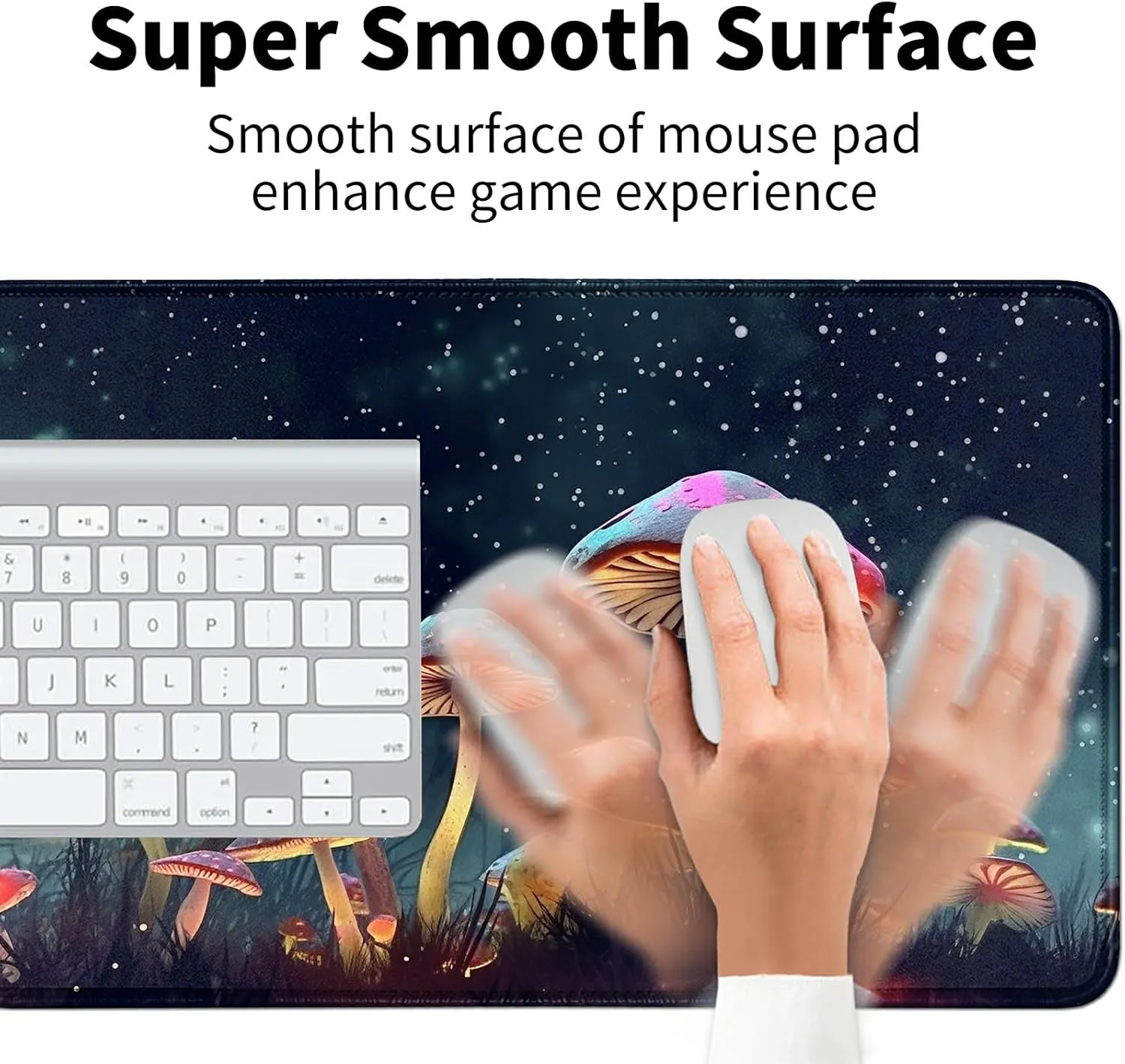 Card Mat for MTG & TCG Playmat Mouse Pad,23.6" x 13.8" Game Mat for MTG RPG CCG Trading Card Game Playmats Table Mat Perfect for Card Games Video Games Computer Office,Colorful Mushrooms