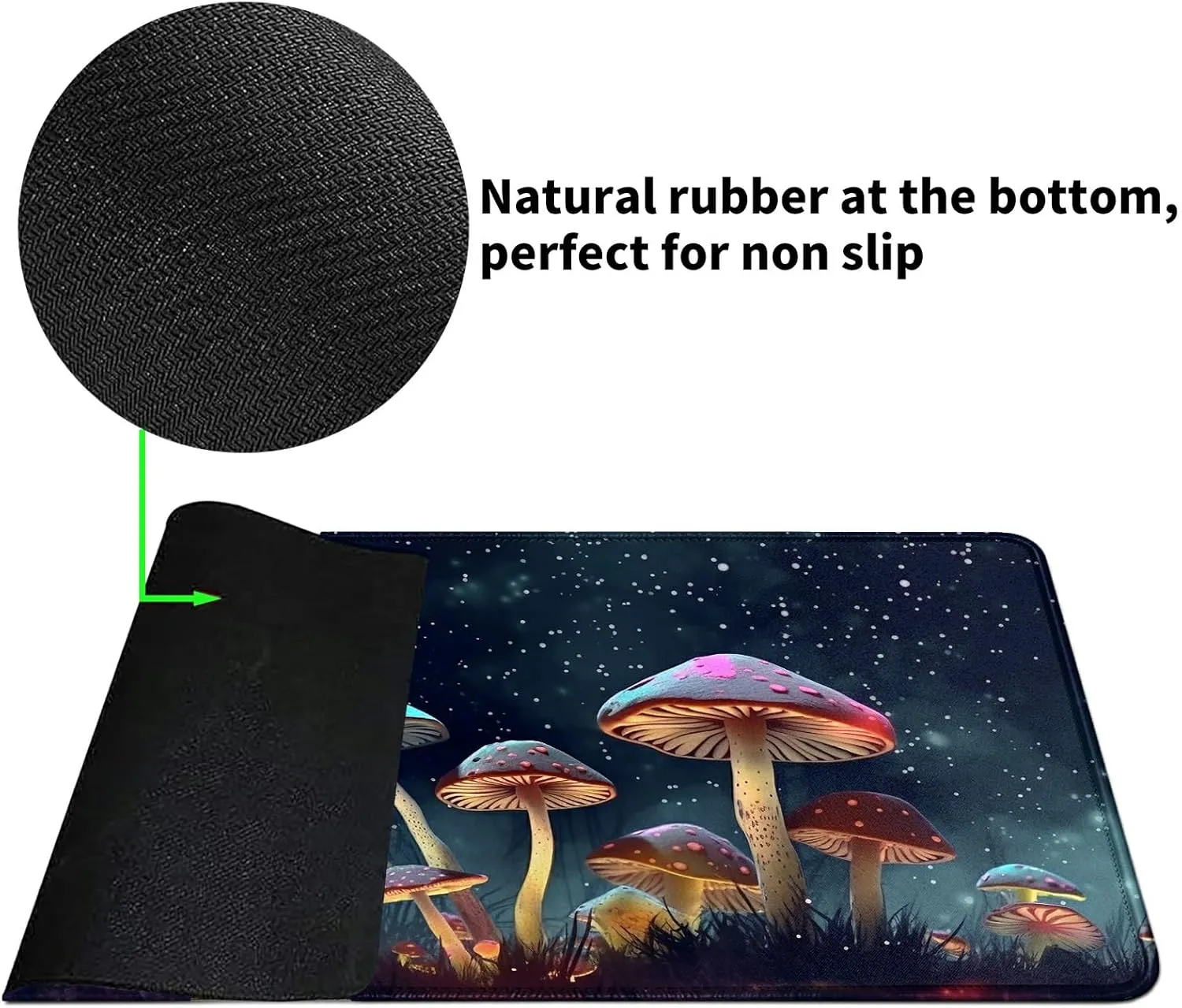 Card Mat for MTG & TCG Playmat Mouse Pad,23.6" x 13.8" Game Mat for MTG RPG CCG Trading Card Game Playmats Table Mat Perfect for Card Games Video Games Computer Office,Colorful Mushrooms