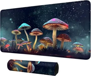 Card Mat for MTG & TCG Playmat Mouse Pad,23.6" x 13.8" Game Mat for MTG RPG CCG Trading Card Game Playmats Table Mat Perfect for Card Games Video Games Computer Office,Colorful Mushrooms