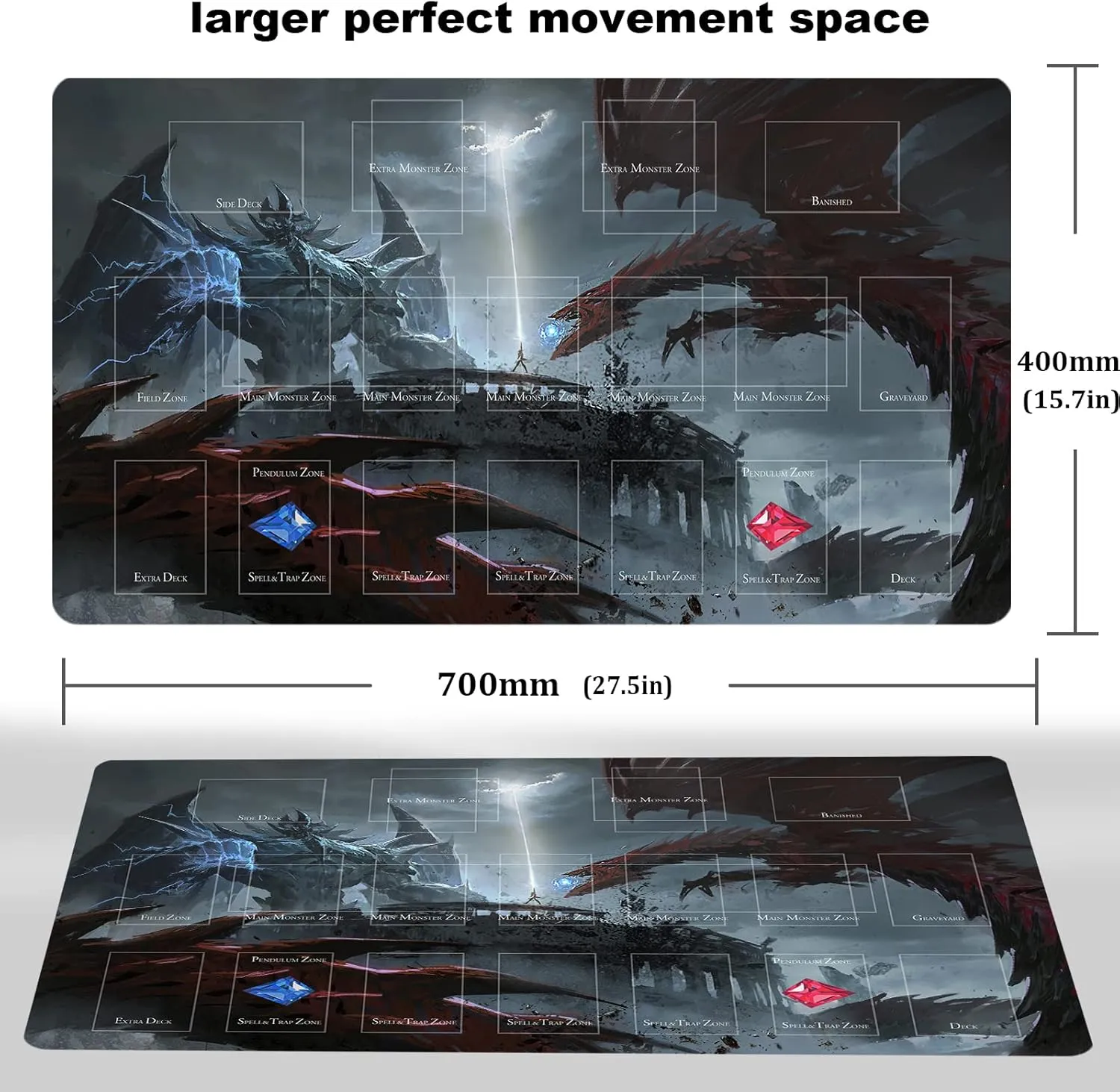 Card Rubber Duel Mat Gaming Competition Pad Binder Deck 27.5x15.7in