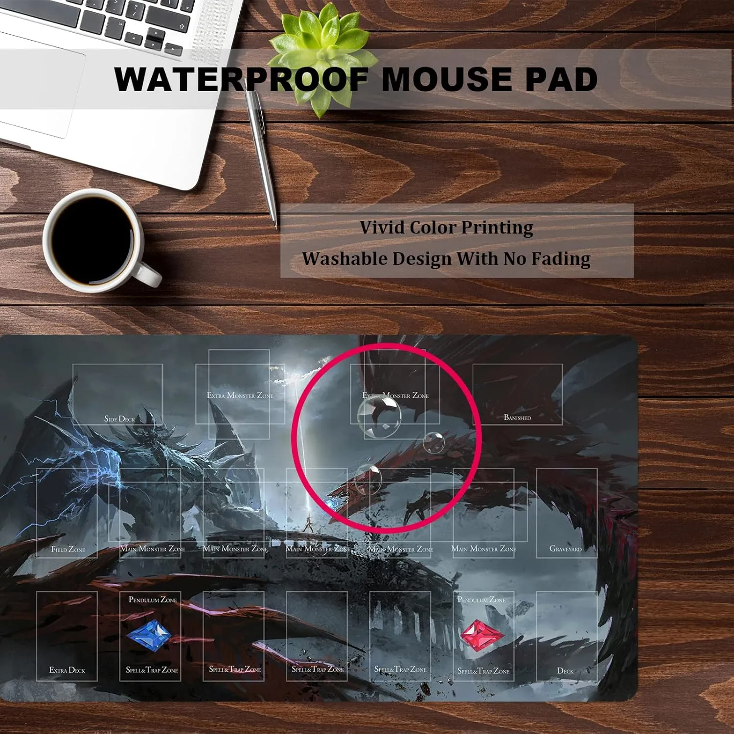 Card Rubber Duel Mat Gaming Competition Pad Binder Deck 27.5x15.7in