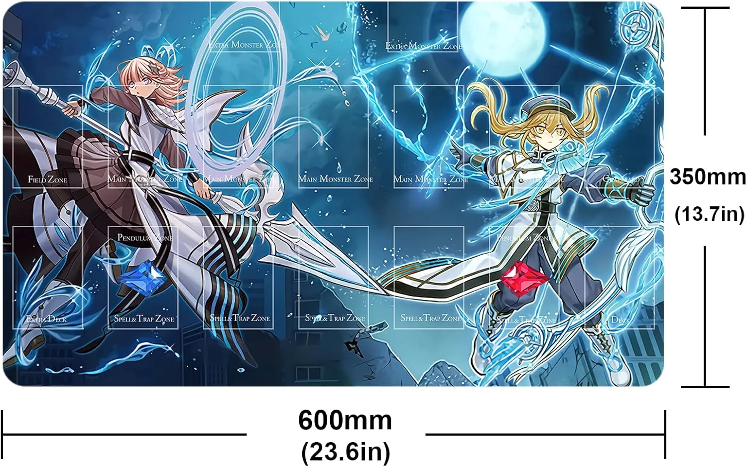 Card Rubber Mat Duel Mat Gaming Competition Pad Binder Deck 23.6x13.7in (Exorsister)