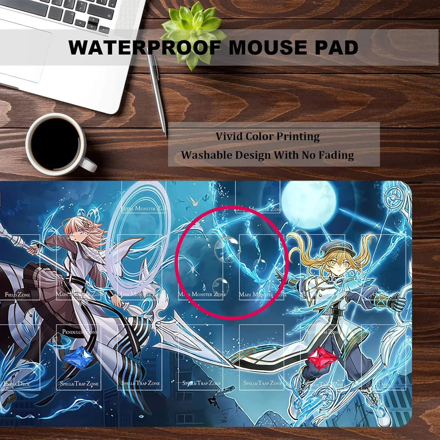 Card Rubber Mat Duel Mat Gaming Competition Pad Binder Deck 23.6x13.7in (Exorsister)