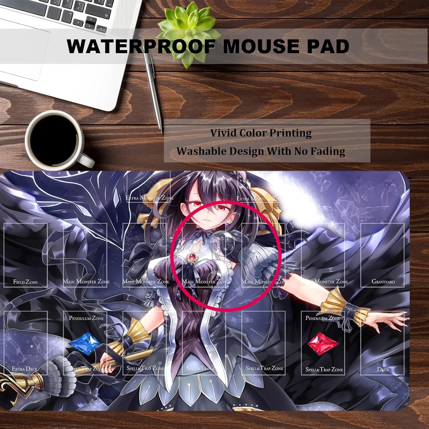 Card Rubber Mat Duel Mat Gaming Competition Pad Binder Deck 23.6x13.7in (The Closed World)