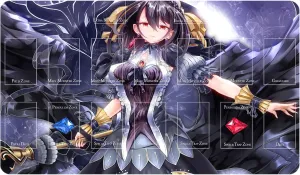 Card Rubber Mat Duel Mat Gaming Competition Pad Binder Deck 23.6x13.7in (The Closed World)