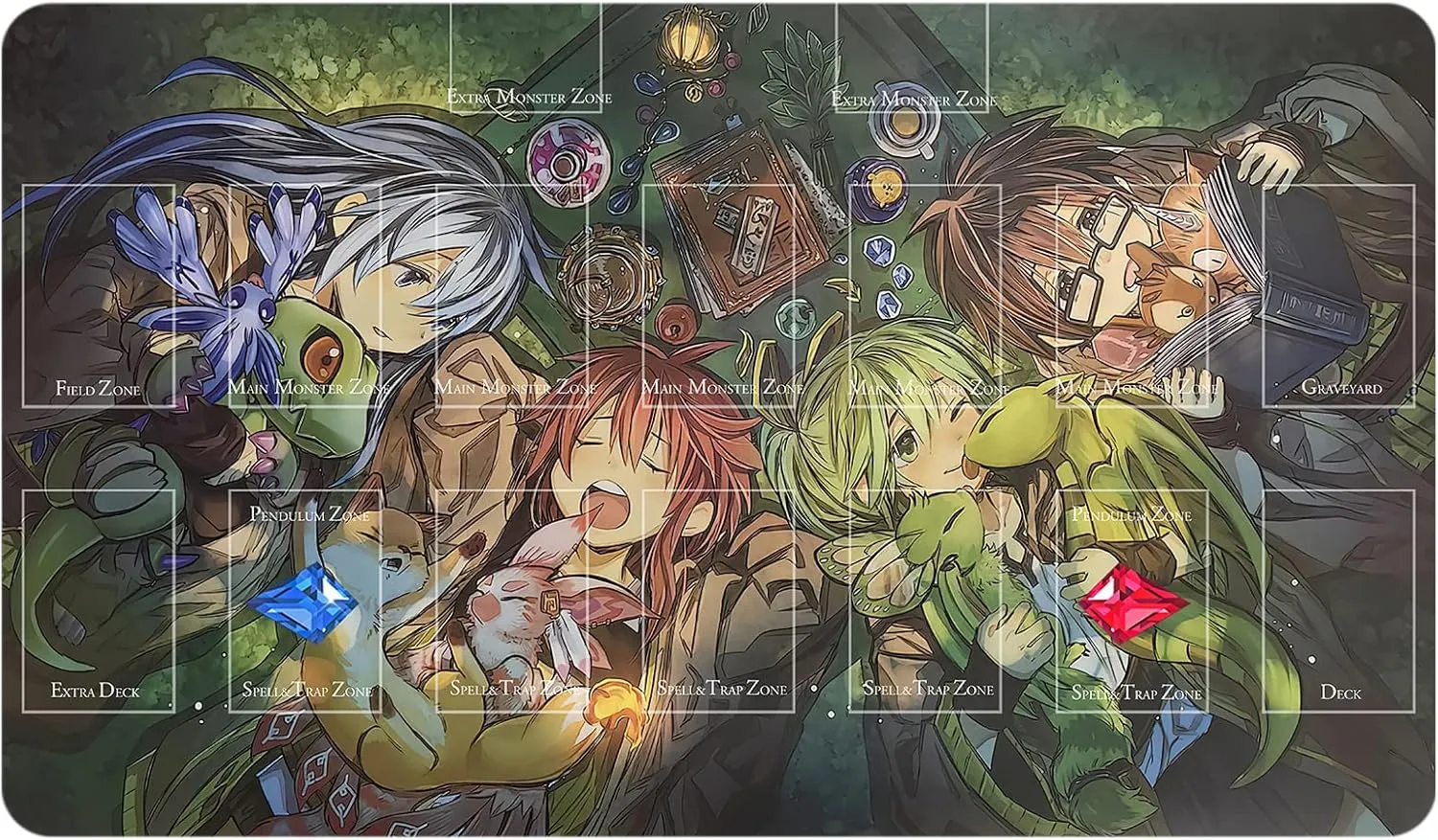 Card Rubber Mat Duel Mat Gaming Competition Pad Card Binder Deck 23.6x13.7in (Spirit)