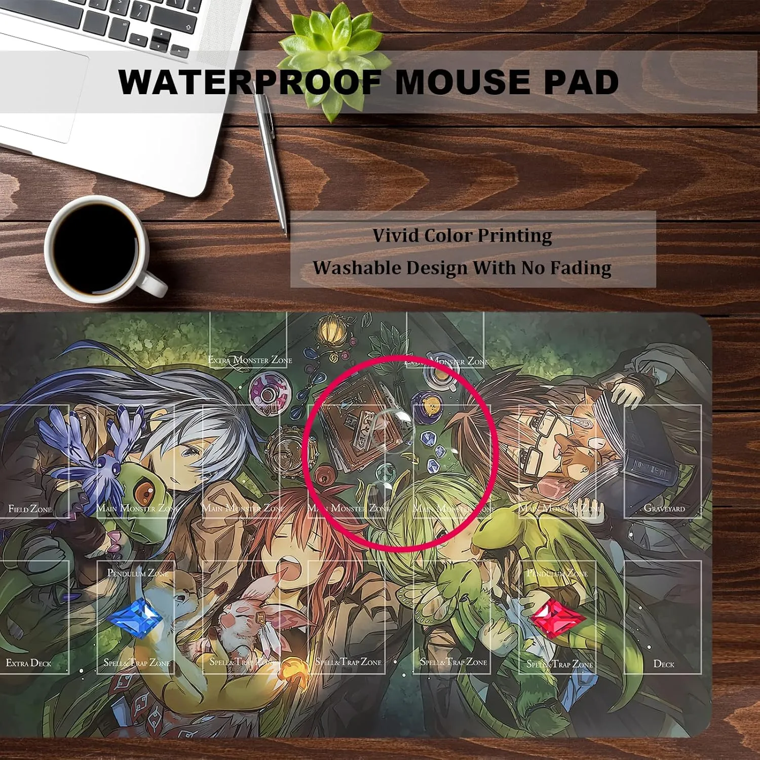 Card Rubber Mat Duel Mat Gaming Competition Pad Card Binder Deck 23.6x13.7in (Spirit)