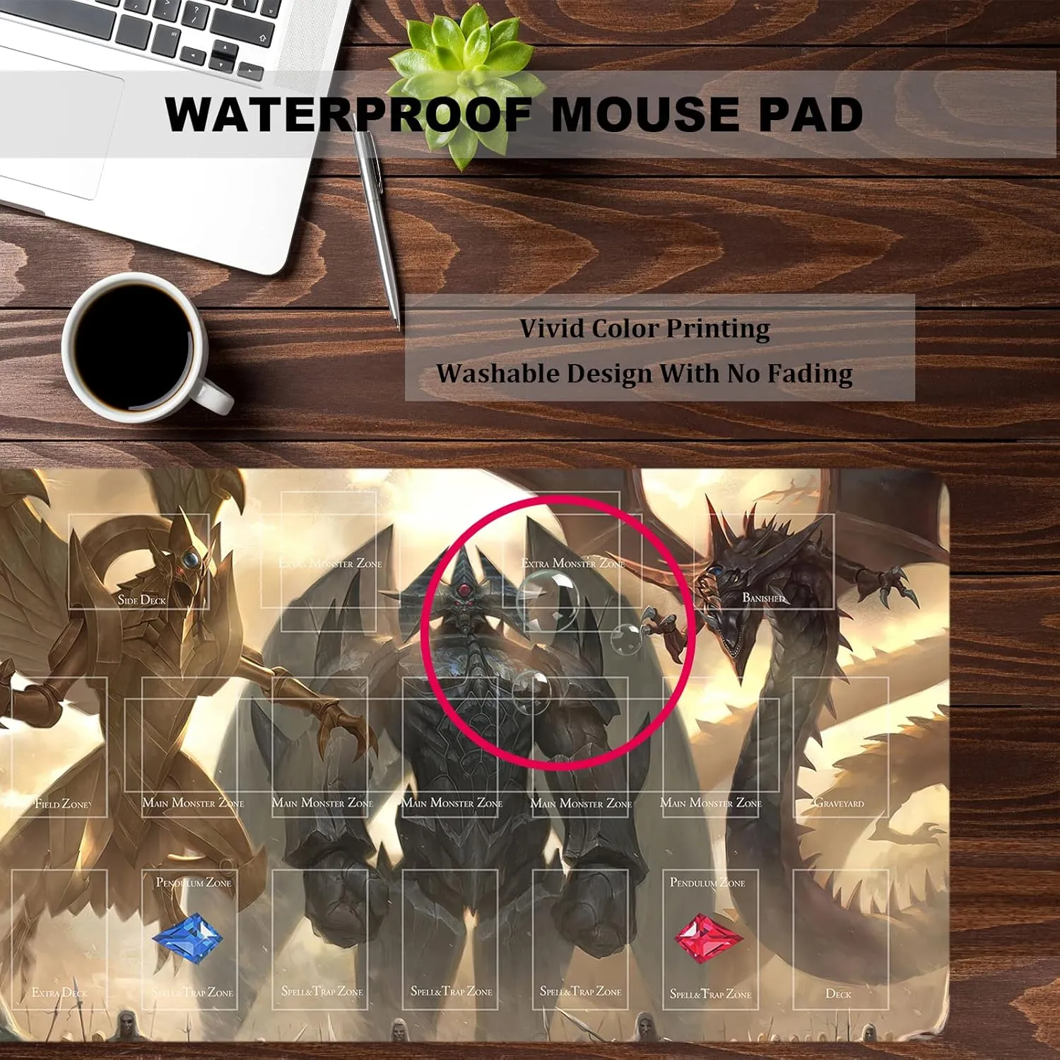 Card Rubber Mat Duel Mat Gaming Competition Pad Card Binder Deck 27.5x15.7in (God)