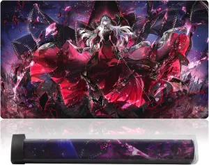 Card Rubber Mat ygo playmat Gaming Competition Pad Mat Card Binder Deck 23.6x13.7in (Red Cartesia 1)