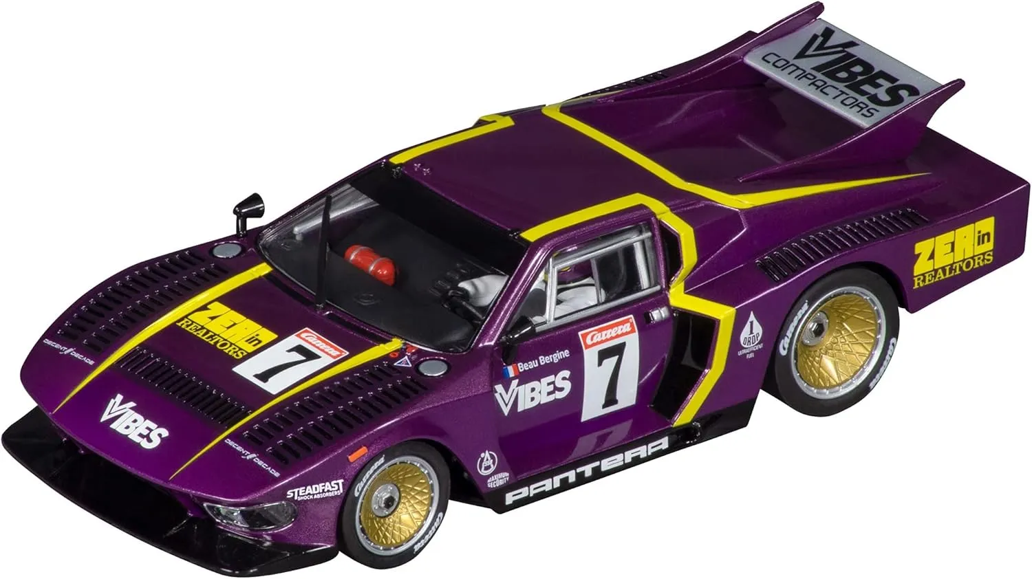 Carrera 27720 De Tomaso Pantera No.7 1:32 Scale Analog Slot Car Racing Vehicle Evolution Slot Car Race Tracks