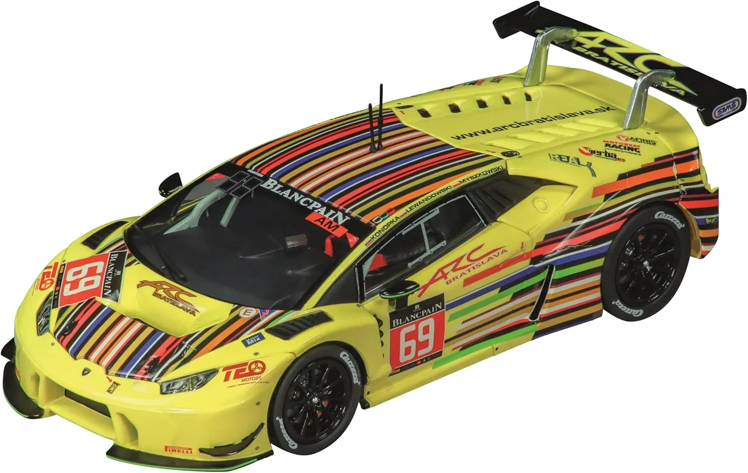 Carrera 27749 Lamborghini Huracán GT3 ARC Bratislava No.69 24H Spa 2016 1:32 Scale Analog Slot Car Racing Vehicle Evolution Slot Car Race Tracks