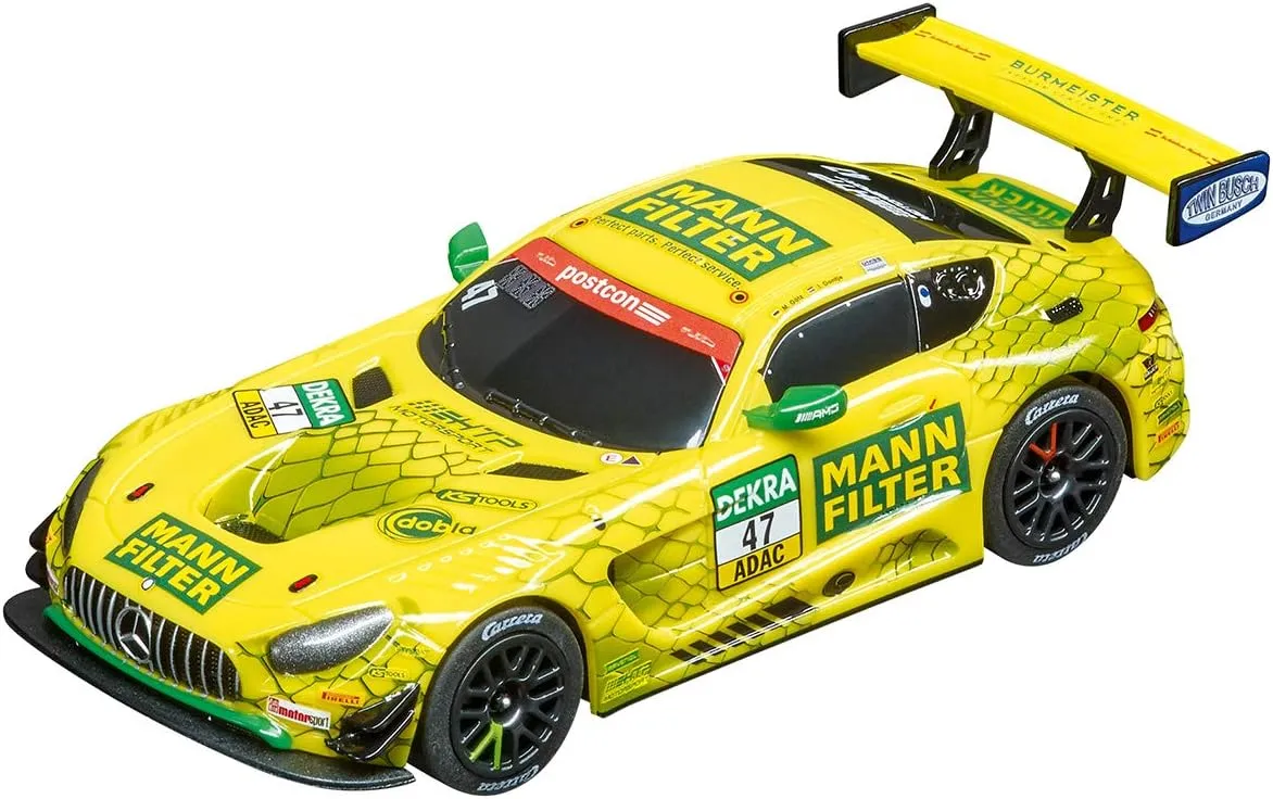 Carrera 64169 Mercedes-AMG GT3 Mann-Filter Team HTP No. 47 1:43 Scale Analog Slot Car Racing Vehicle GO!!! Slot Car Race Tracks