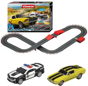 Carrera GO Battery Operated 1:43 Scale Slot Car Racing Toy Track Set with Jump Ramp for Kids Ages 5 Years and Up, Highway Chase