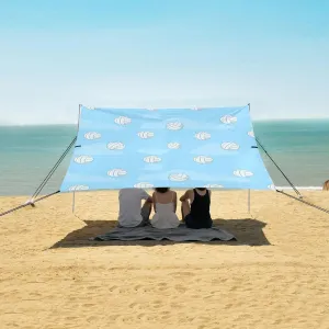 Cartoon Volleyball Balls Beach Canopy Tent Anti-UV & Wind Resistant, Camping Sun Shelter Easy Setup Portable,Outdoor Shade Tents with Sandbags,Sand Shovels,Ground Pegs & Stability Poles