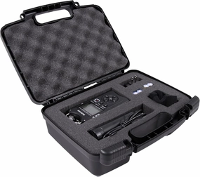 CASEMATIX Portable Recorder Case Compatible with Tascam Portacapture X8, DR-05x Dr-40x 22L 100MK 100MKiii 44WL Recorder, Mini Tripod, Adapter, Mic Windscreen and More - Customizable Hard Case Only