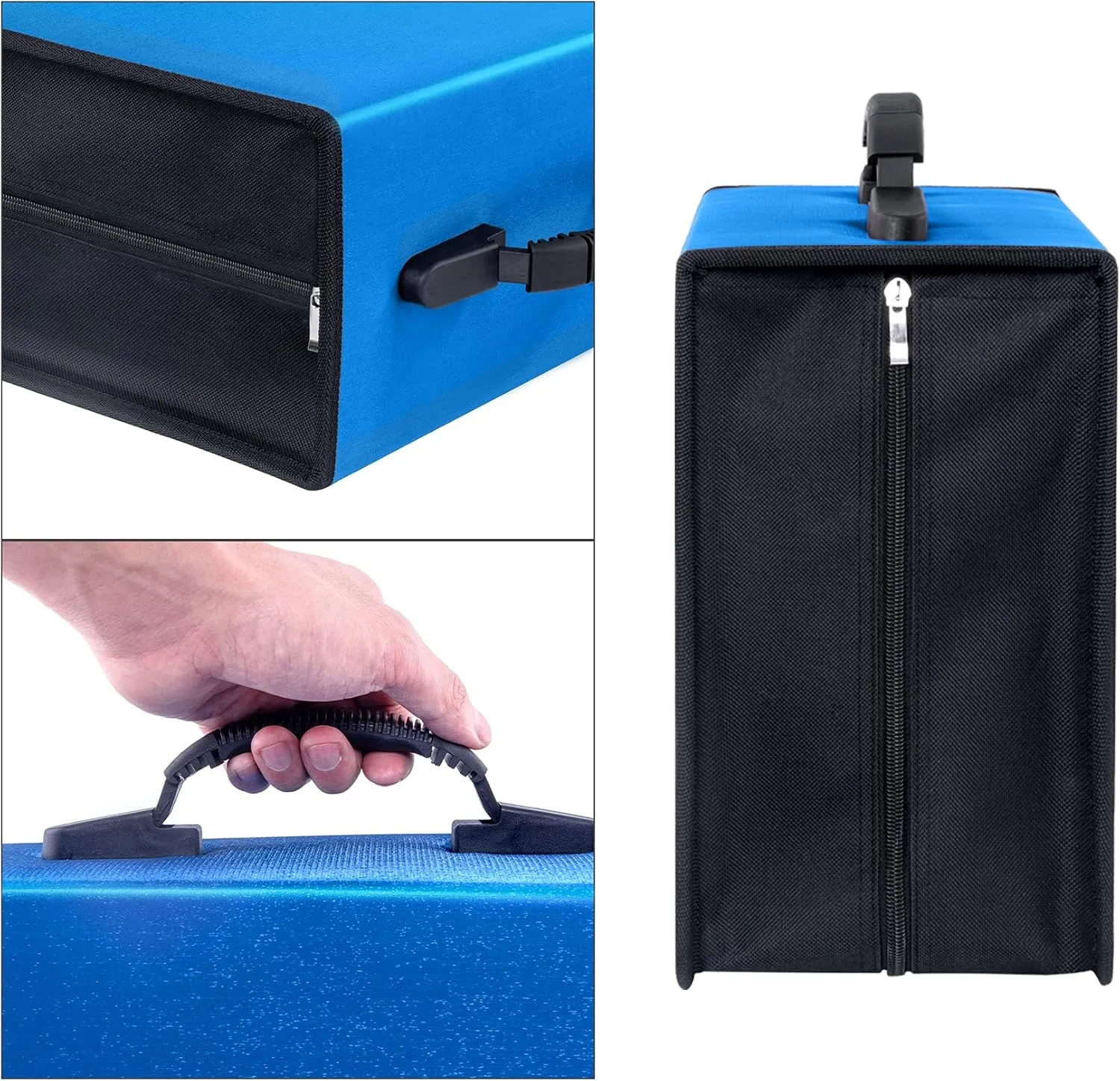 CD/DVD Binder - 400 Capacity CD/DVD Wallet Storage Booklet Album Box (White, Blue)