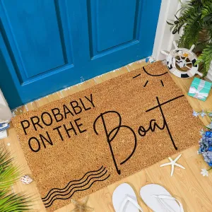 Ceenna Summer Nature Coir Doormat Outdoor Beach Hawaiian Theme Welcome Outdoor Rugs Front Door Mat for Summer Porch Indoor Decor Gift, 16 x 28 Inch(Probably on The Boat)