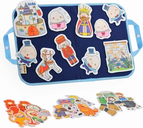 CHEFAN Felt Board for Toddlers, 4 Set Nursery Rhymes Felt Pieces, Precut Flannel Figures, Humpty Dumpty,Hey Diddle Diddle,Hickory Dickory Dock,Baa Baa Black Sheep