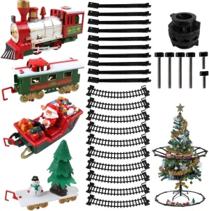 Christmas Train Set, Electric Christmas Tree Train Toy with Light & Sound, Hanging Sets for Around The Tree, Kids Boys Girls