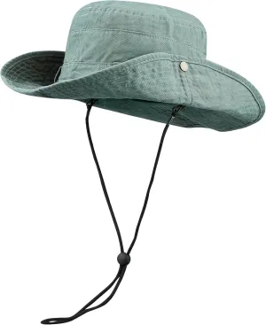 Clakllie Wide Brim Fishing Safari Hats Windproof Bucket Hat Breathable Boonie Hat Outdoor Kayaking Rowing Caps