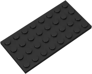 Classic Black Plates Bulk, Black Plate 4x8, Building Plates Flat 50 Piece, Compatible with Parts and Pieces: 4x8 Black Plates(Color: Black)
