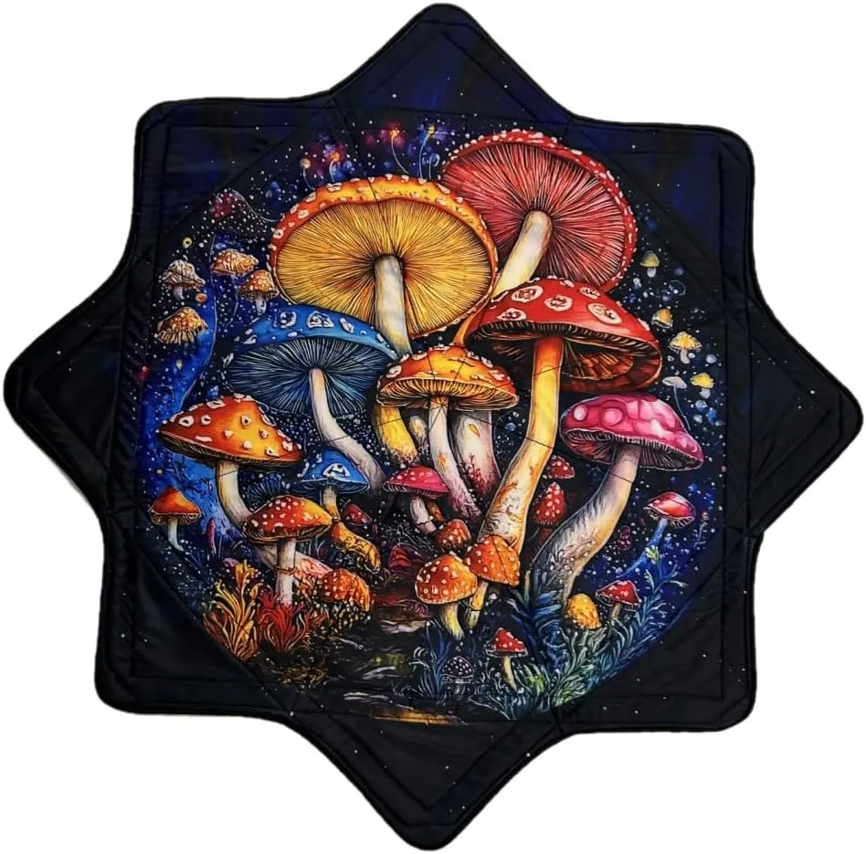 Classic Flow Star - for Beginners & Advanced - Fun & Challenging Flow Toy - Vibrant Colors & Patterns - 27” Diameter - 15 Ounce Weight (Fungal Jungle - Two Sided)
