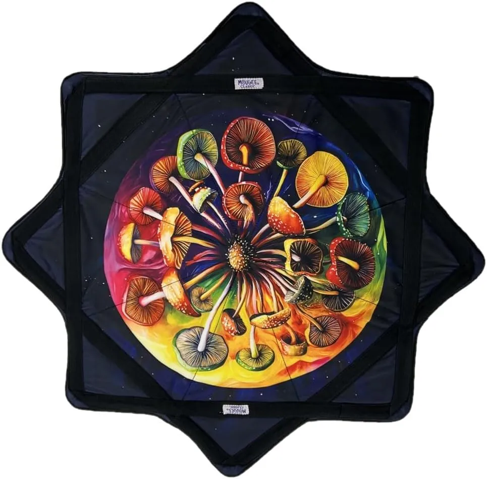 Classic Flow Star - for Beginners & Advanced - Fun & Challenging Flow Toy - Vibrant Colors & Patterns - 27” Diameter - 15 Ounce Weight (Fungal Jungle - Two Sided)