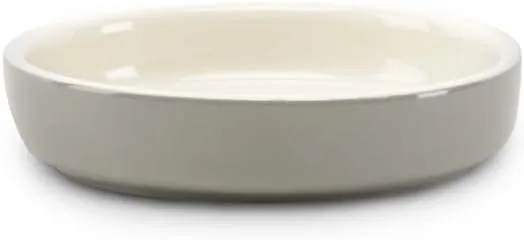 Classic Stoneware Pet Cat Food and Water Saucer Bowl 13 cm x 13 cm x 3.5 cm Grey