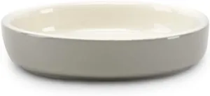 Classic Stoneware Pet Cat Food and Water Saucer Bowl 13 cm x 13 cm x 3.5 cm Grey