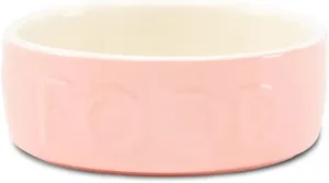 Classic Stoneware Pet Food Bowl 13 cm x 13 cm x 5 cm Pink