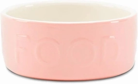 Classic Stoneware Pet Food Bowl 15 cm x 15 cm x 5.5 cm Pink