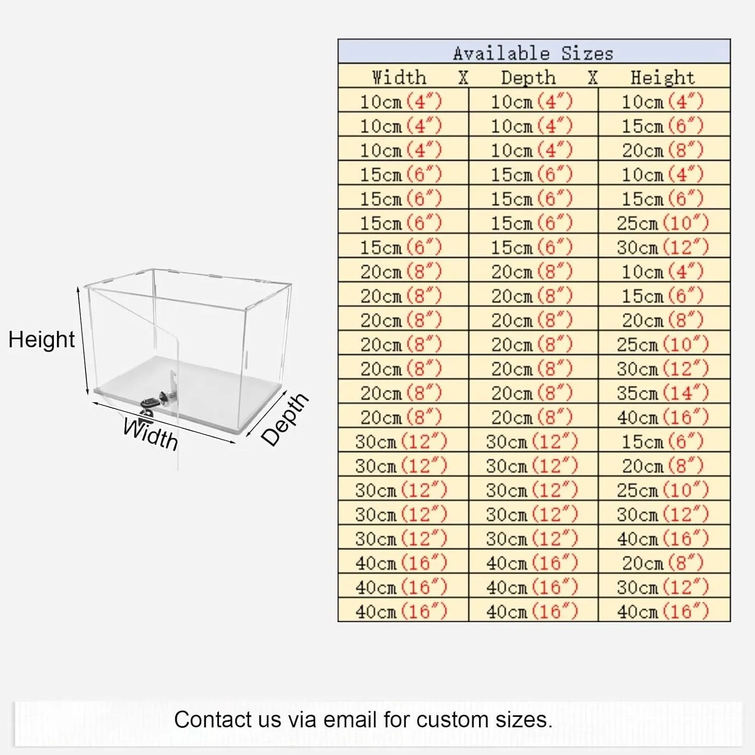 Clear Acrylic Display Case with Lock & Key, Stackable Dustproof Showcase for Action Figures & Models(20cm(8") x20cm(8") x15cm(6"))