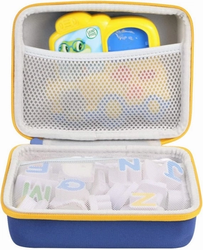 co2crea Hard Travel Case Replacement for Leapfrog Fridge Phonics Magnetic Letter Set (Blue Case   Yellow Zipper)