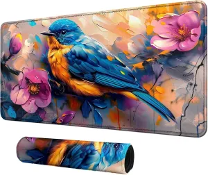 Colorful Bird Card Mat for MTG & TCG Playmat Mouse Pad,23.6" x 13.8" Game Mat Trading Card Game Playmats Table Mat Perfect for Card Games Video Games Computer Office