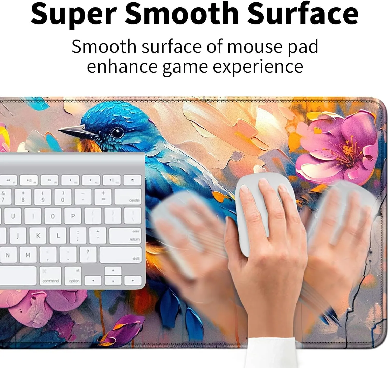 Colorful Bird Card Mat for MTG & TCG Playmat Mouse Pad,23.6" x 13.8" Game Mat Trading Card Game Playmats Table Mat Perfect for Card Games Video Games Computer Office