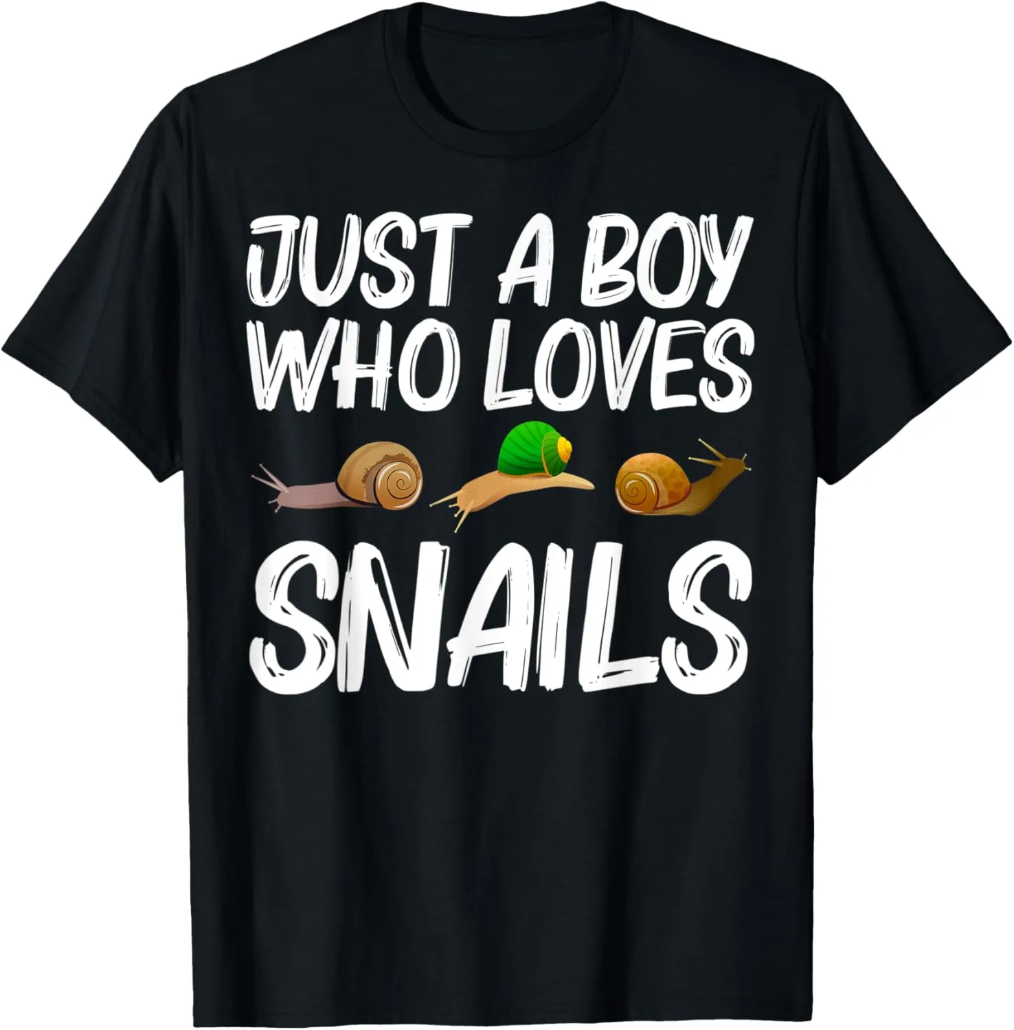 Cool Snail Art For Boys Kids Slug Trumpet Land Garden Animal T-Shirt