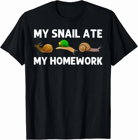 Cool Snail Art For Kids Boys Slug Trumpet Land Garden Animal T-Shirt