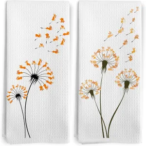 Corgi Dog Kitchen Towels, Corgi Dandelion Dog Lover Kitchen Towels Decorative Set, Corgi Gifts for Corgi Lovers, Corgi Pet Dog Hand Dish Towels for Kitchen Bathroom Decorative for Dog Lovers