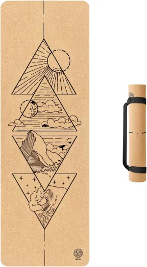 Cork Yoga Mat with Natural Rubber Base, Extra Size, Thickness and Support, Excellent Cushion & Grip, Non-Slip, Non-Toxic, Sweat-Resistant, Sustainable, Eco-friendly Excercise Mat