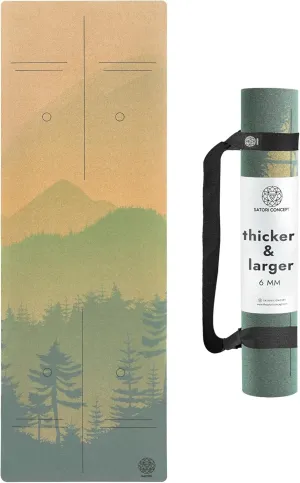Cork Yoga Mat with Natural Rubber Base, Extra Size, Thickness and Support, Excellent Cushion & Grip, Non-Slip, Non-Toxic, Sweat-Resistant, Sustainable, Eco-friendly Excercise Mat