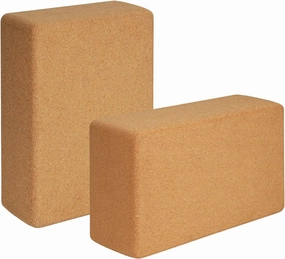 Cork Wood Yoga Blocks, Support Brick to Deepen Poses, Improve Strength and Aid Balance and Flexibility, 8.7 x 5.7 x 2.9 in, Set of 2