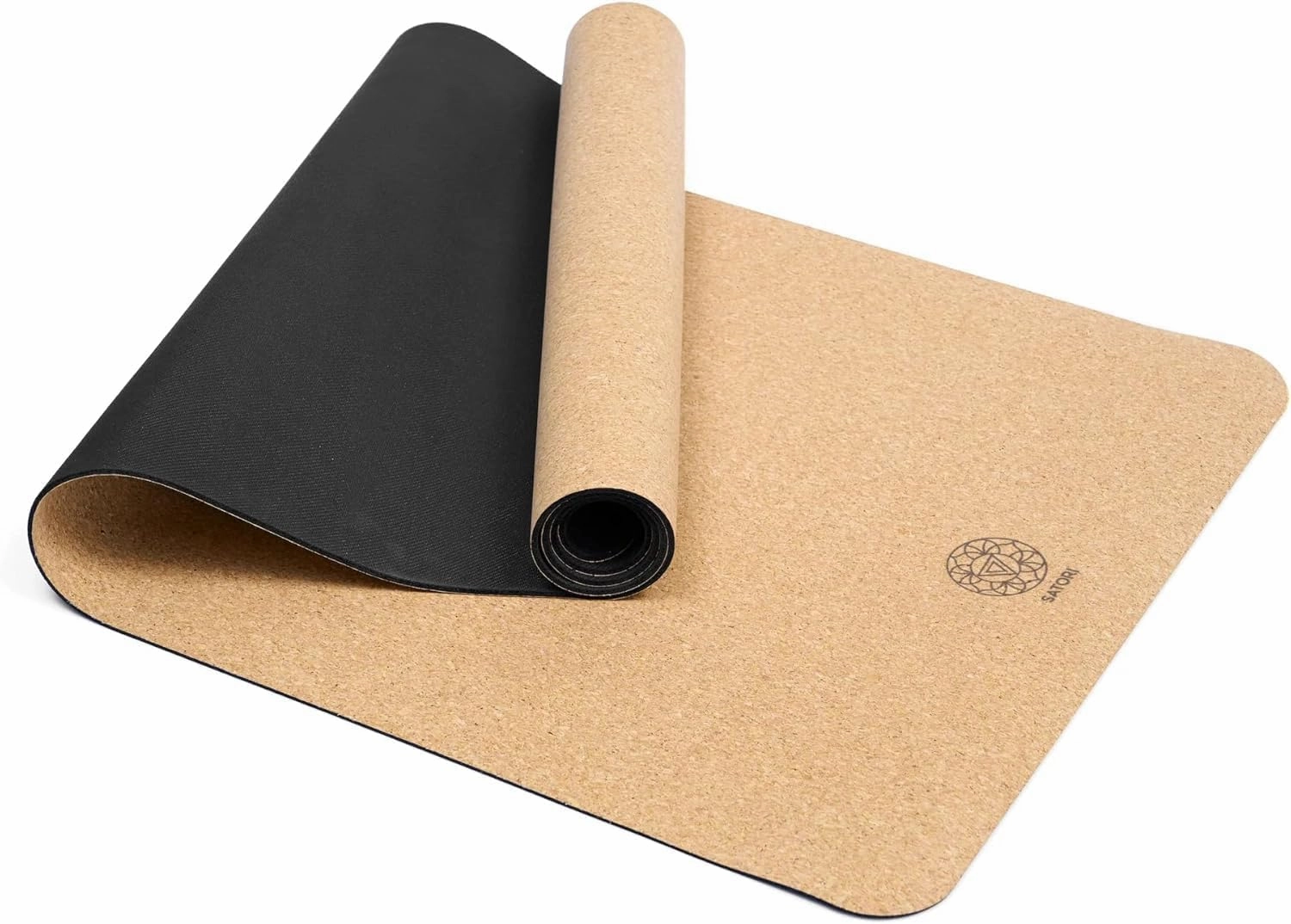 Cork Yoga Mat with Natural Rubber Base, Extra Size, Thickness and Support, Excellent Cushion & Grip, Non-Slip, Non-Toxic, Sweat-Resistant, Sustainable, Eco-friendly Excercise Mat