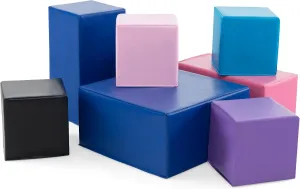 Costzon Foam Blocks, 7 PCS Colorful Building Toys Stacking Block Playset for Kids Safe Active Playing, Includes Foam Cubes & Rectangles, Soft Play Equipment for Baby Toddlers Preschoolers