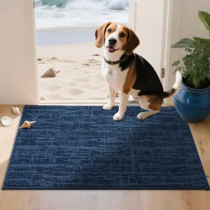 COSY HOMEER-Door-Mat 24"x36" Non-Slip Entryway Mats Washable Absorbent Welcome Mat Low Pile Dirt Trapper Dog Door Mats for Muddy Paws Front Back Door Entrance Doormats and Wet Shoes,Navy Blue