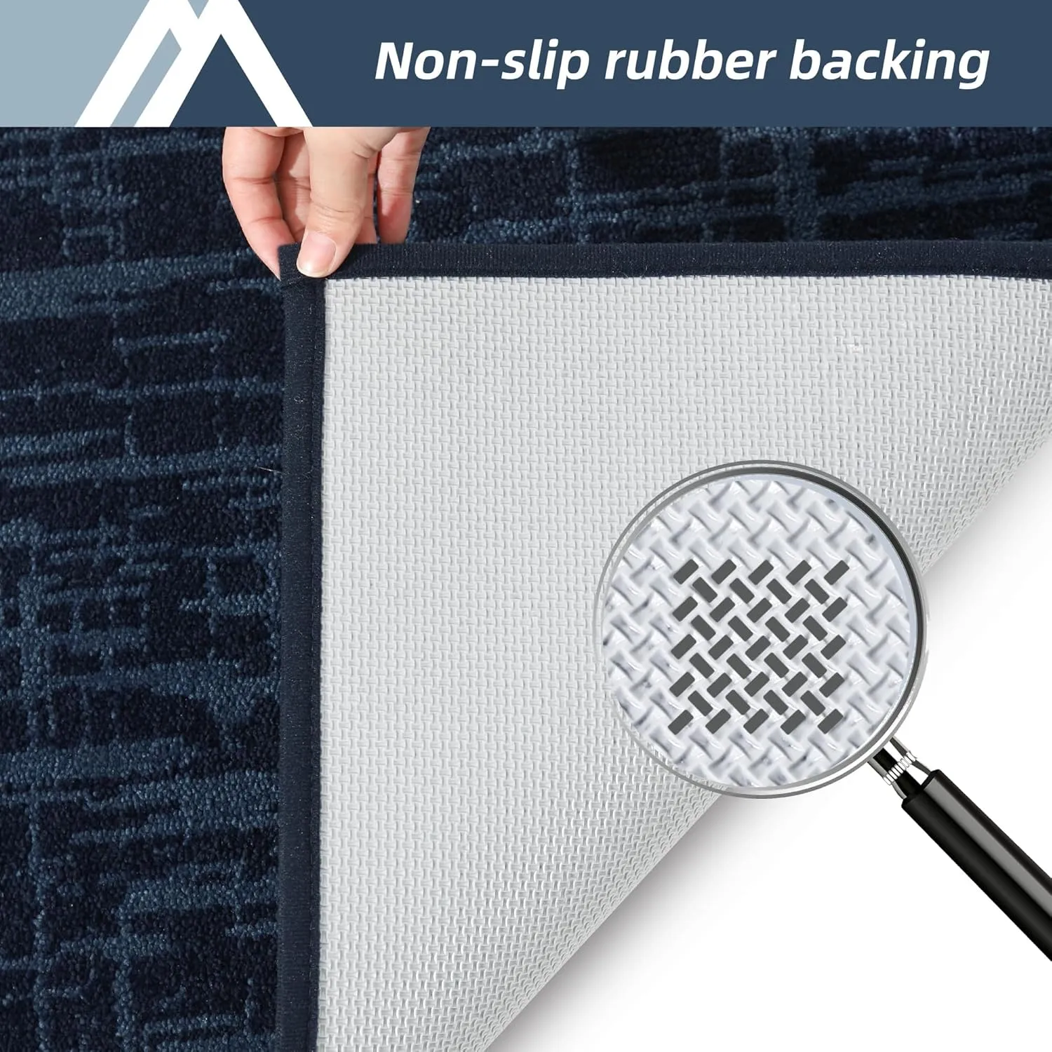 COSY HOMEER-Door-Mat 24"x36" Non-Slip Entryway Mats Washable Absorbent Welcome Mat Low Pile Dirt Trapper Dog Door Mats for Muddy Paws Front Back Door Entrance Doormats and Wet Shoes,Navy Blue