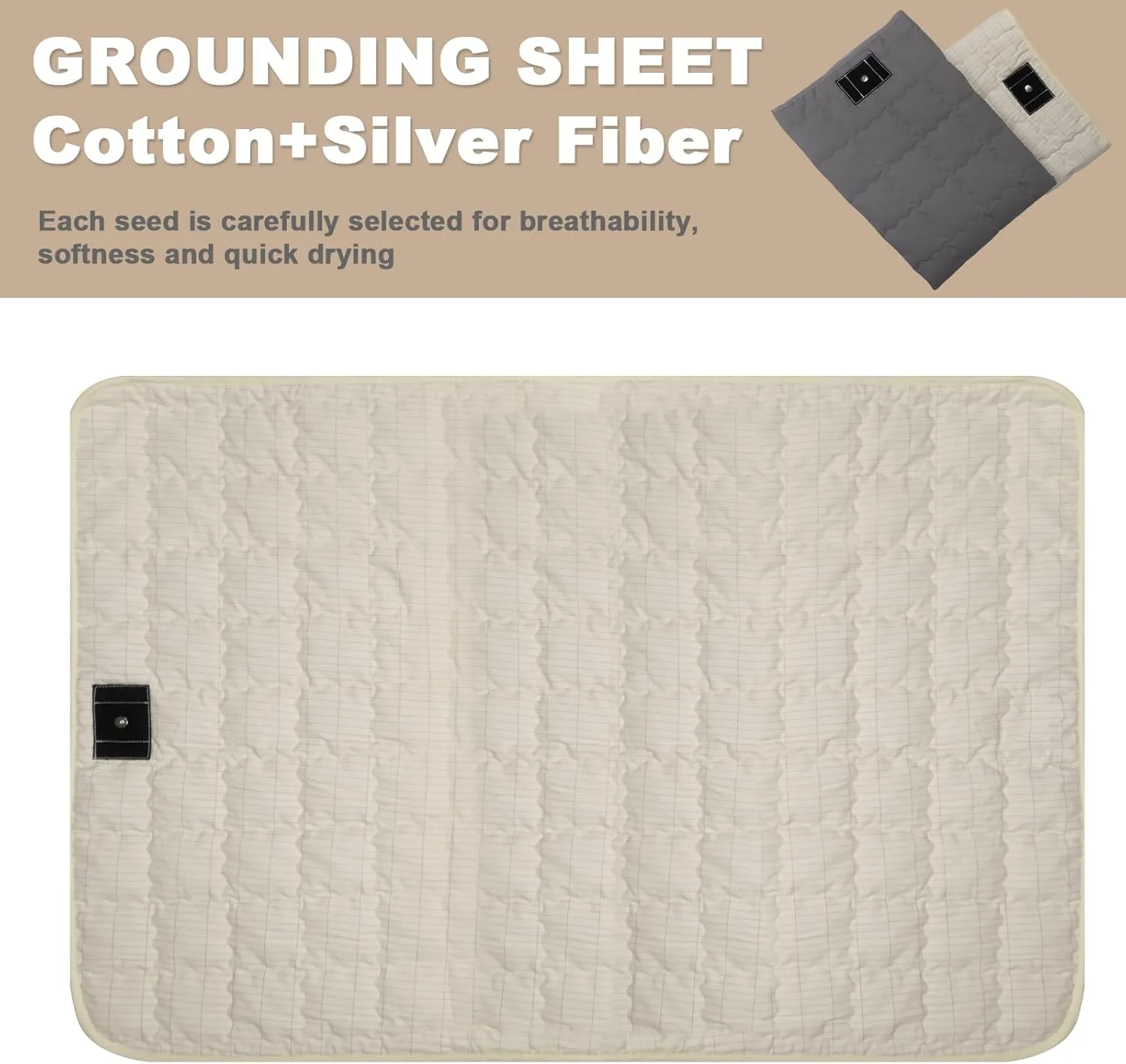 Cotton Grounding Mat Baby Play Mat Grounding Mattress Pads, Grounding Keep Good Sleep, Natural Fitness (Beige, 23.6x35 inch)